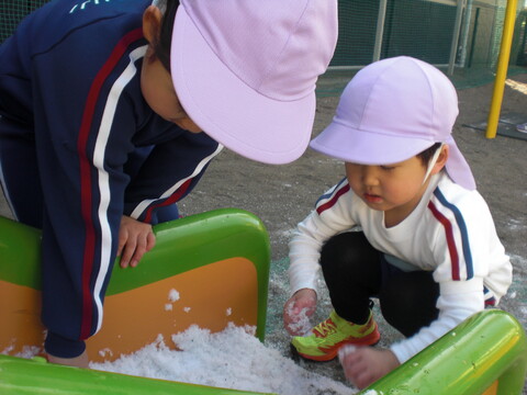 雪の玉作れるかなぁ